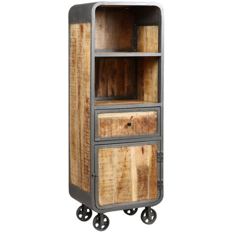 EDWIN - Etagère Multi-Rangements Acier et Bois Massif (1/3)
