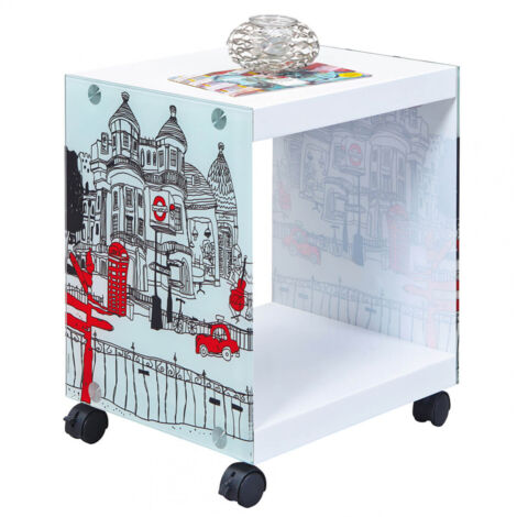 ISLA - Table d'Appoint sur Roulettes Motif Londres (1/5)