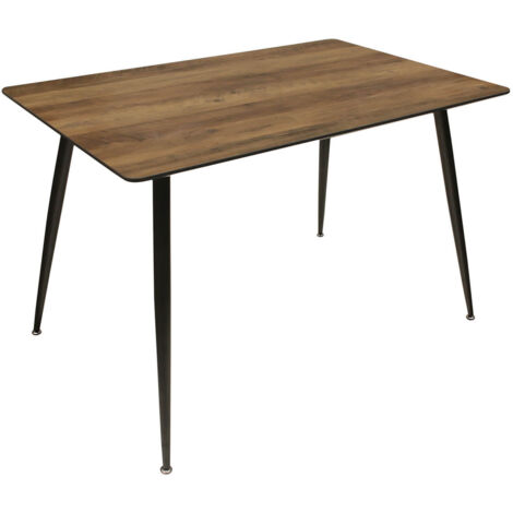 TIANY - Table Repas Rectangulaire Effet Bois (1/5)