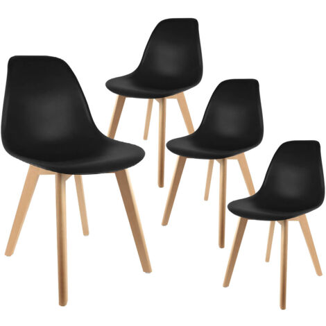 MELYA - Lot de 4 Chaises Scandinaves Noires (1/5)