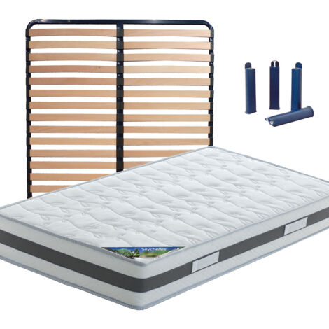 SEYCHELLES - Pack Matelas + Lattes 120x190 + Pieds (1/5)