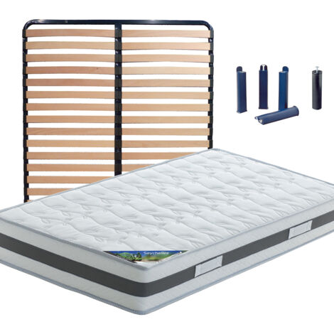 SEYCHELLES - Pack Matelas + Lattes 160x200 + Pieds (1/5)