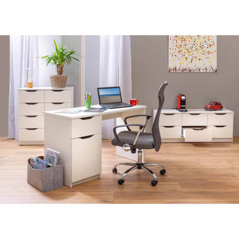JENNY - Bureau 1 Porte 1 Tiroir Coloris Blanc