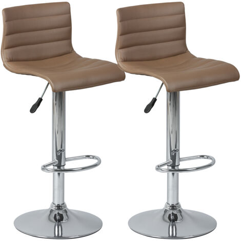 DAVIDSON - Lot de 2 Tabourets de Bar Marron (1/4)