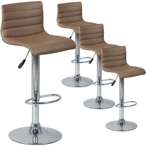 DAVIDSON - Lot de 4 Tabourets de Bar Marron (1/4)