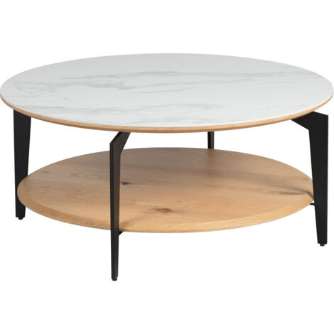 TASHA - Table Basse Ronde Métal et Céramique (1/3)