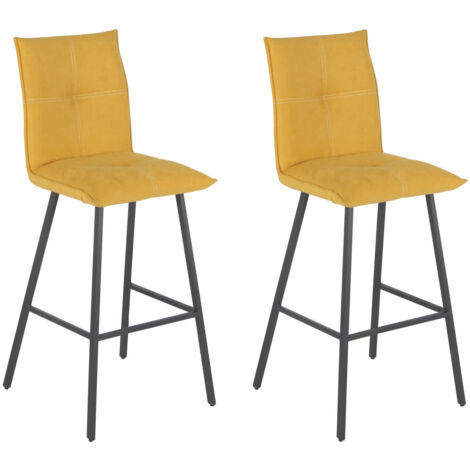 LAGOS - Lot de 2 Tabourets Jaunes Assise H65cm (1/5)