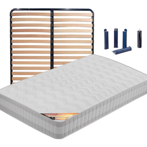 TAHITI - Pack Matelas + Lattes 160x200 + Pieds (1/5)