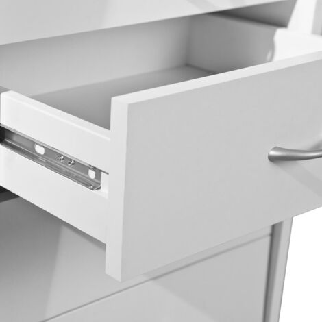 TEO - Caisson 4 Tiroirs sur Roulettes Coloris Blanc