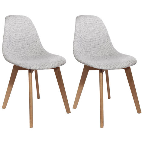 STYGN - Lot de 2 Chaises avec Maille Grise (1/5)