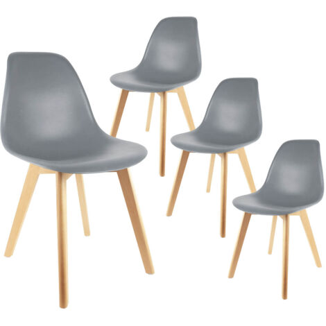 MELYA - Lot de 4 Chaises Scandinaves Grises (1/5)