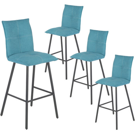 LAGOS - Lot de 4 Tabourets Bleus Hauteur H76cm (1/5)