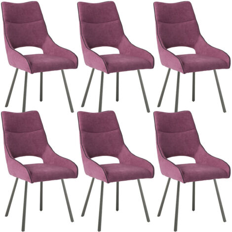 AMADO - Lot de 6 Chaises Tissu Coloris Violet (1/3)