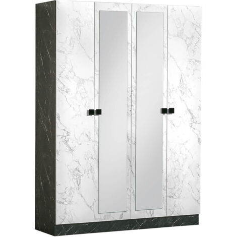 RAKHAM - Armoire 4 Portes avec Miroir Central (1/4)