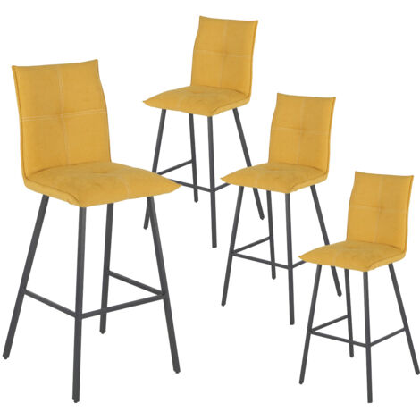 LAGOS - Lot de 4 Tabourets Jaunes Hauteur H65cm (1/5)