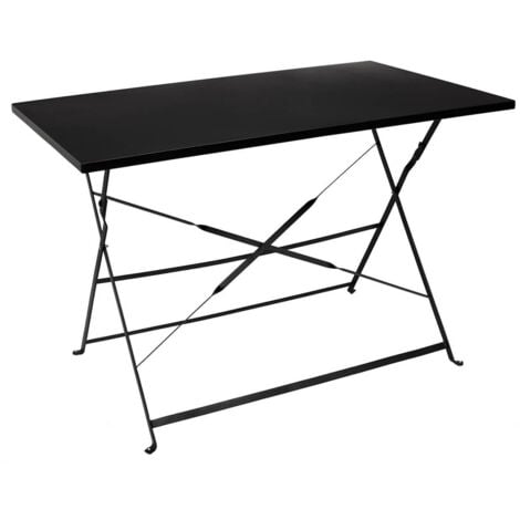MALAM - Table de Repas Rectangulaire Pliante Noire