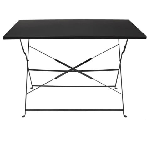 MALAM - Table de Repas Rectangulaire Pliante Noire