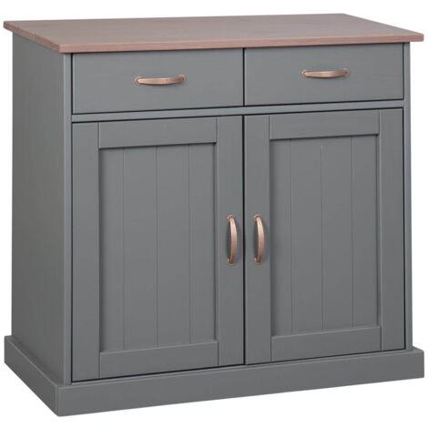MELINA - Buffet 2 Portes 2 Tiroirs Coloris Gris (1/5)