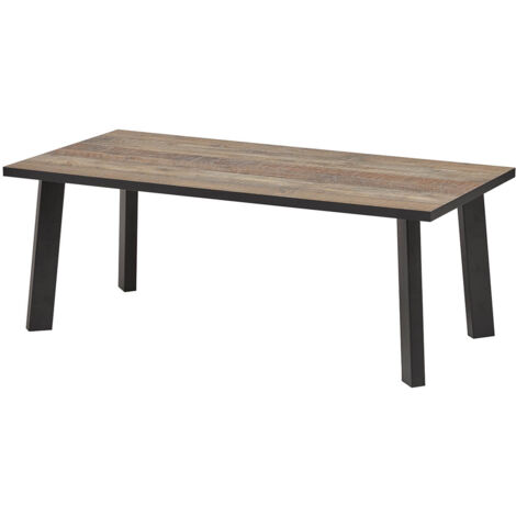 KARMINA - Table Basse Aspect Bois et Métal (1/4)