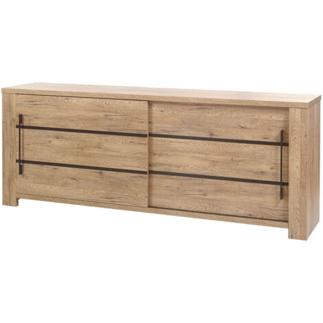 NILLA - Buffet 2 Portes Coulissantes Aspect Bois (1/5)