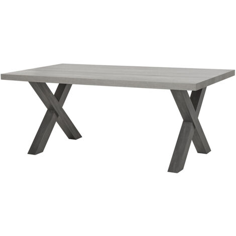LEIF - Table Rectangulaire 185cm Effet Bois Grisé (1/2)