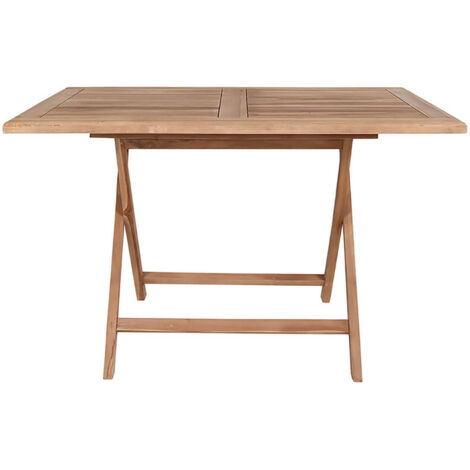 DESTIN - Table Jardin Rectangulaire 120cm Teck Naturel (1/5)