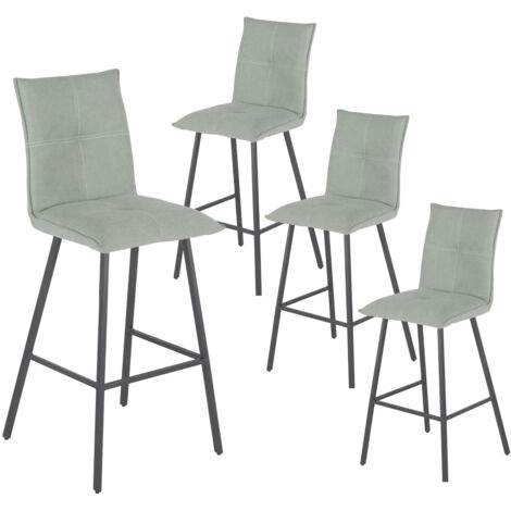 LAGOS - Lot de 4 Tabourets Vert d'Eau Hauteur H65cm (1/5)