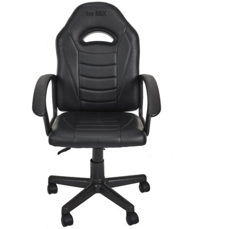 SCORP - Fauteuil de Bureau sur Roulettes Simili Cuir Noir (1/5)