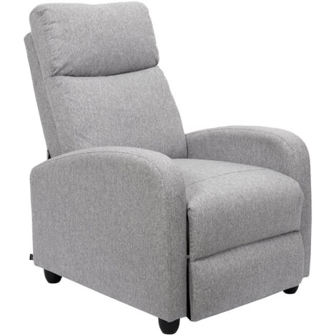 SOFEN - Fauteuil de Relaxation Matelassé Gris Clair (1/5)