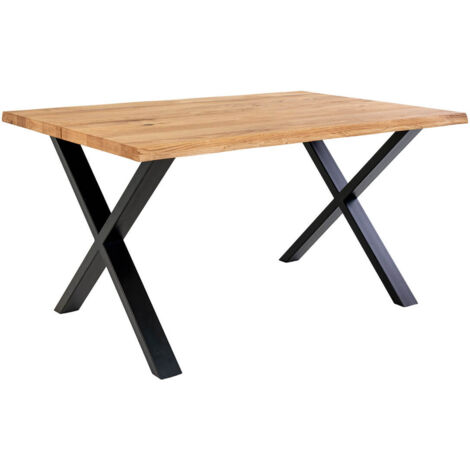 CIOTAT - Table Repas 140cm Plateau Chêne et Pieds Acier (1/5)