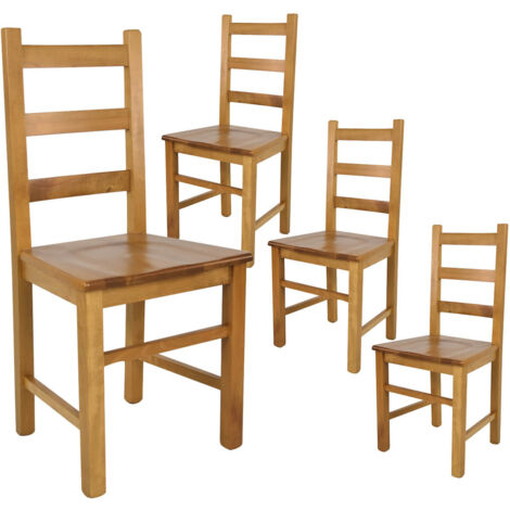 ORTA - Lot de 4 Chaises Teinté Chêne et Assises en Bois (1/3)