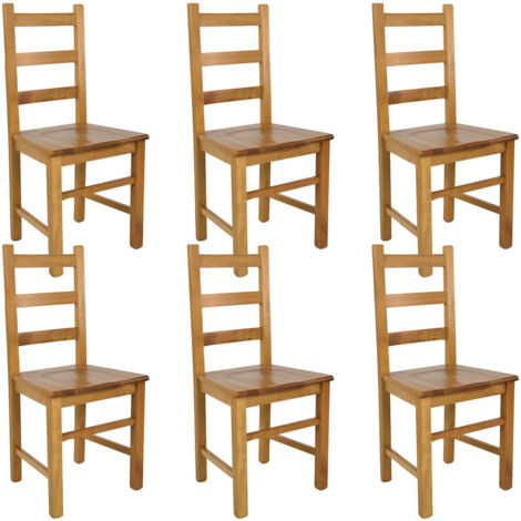 ORTA - Lot de 6 Chaises Teinté Chêne et Assises en Bois (1/3)