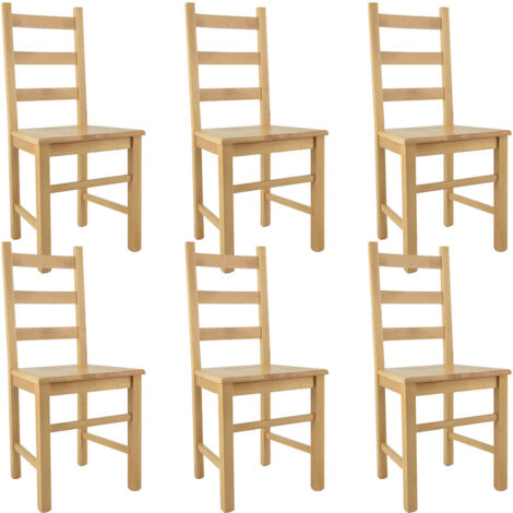ORTA - Lot de 6 Chaises Naturelles et Assises en Bois (1/3)
