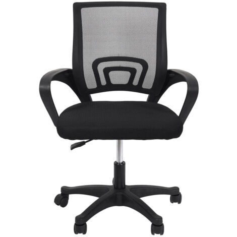 WALTER - Fauteuil de Bureau sur Roulettes Noir Tissu Mesh (1/5)