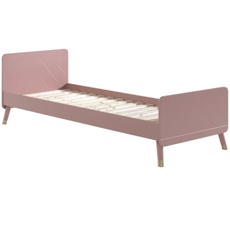 TINY PINK - Lit 90x200cm Rose Graphique Sommier Intégré (1/3)