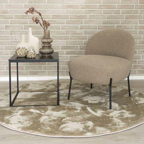 BLOOM - Tapis Doux Rond à Poils Ras Sable Ø160cm