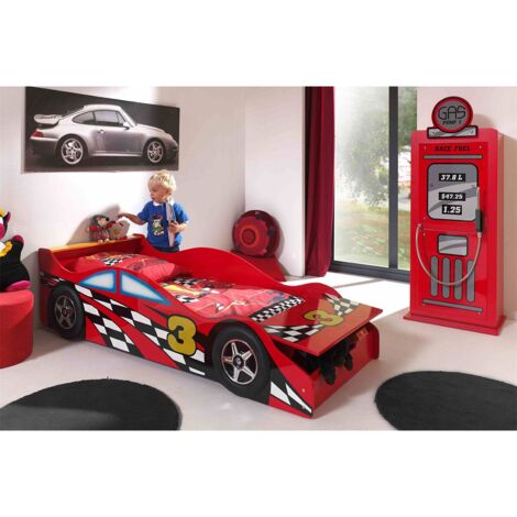 TURBO - Lit Voiture 70x140cm Formule 1 + Armoire 1 Porte (1/4)