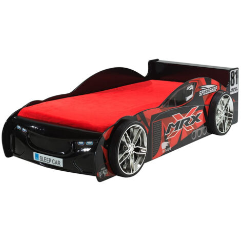 FURIOUS - Lit Voiture de Course 90x200cm Noir et Rouge (1/2)