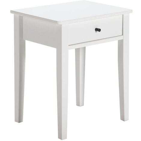 COLINA - Chevet 1 Tiroir MDF et Pin Coloris Blanc (1/4)