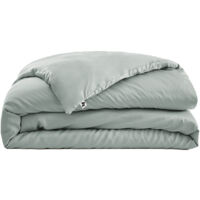 DALIA - Housse de Couette 260x240cm 100 % Viscose de Bambou Vert d'Eau
