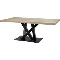 ARIZONA - Table 230cm Aspect Bois Arizona Oak Piètement Crossed Métal Noir
