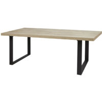 ARIZONA - Table 230cm Aspect Bois Arizona Oak Piètement U Métal Noir