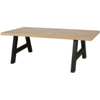 CANYON - Table Rectangulaire 230cm Aspect Bois Piètement A Métal Noir