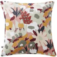 SARAH - Taie d'Oreiller 60x60cm Gaze de Coton Imprimé Rose Imprimé Floral