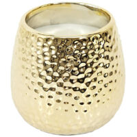 Bougie Parfumée Métal Doré Martelé Senteur Musc Blanc