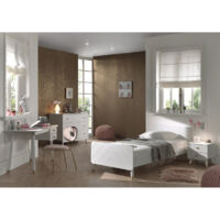 TINY WHITE - Chambre Complète 90x200cm + Bureau