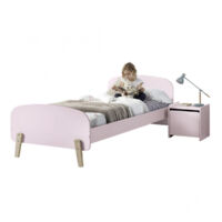 BODHI PINK - Pack Lit 90x200cm + Chevet 1 Porte Rose