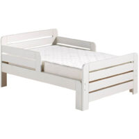 THEMIS - Lit Evolutif Blanc + Matelas Réglable 90x140/200cm