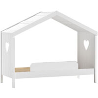 MILADY - Lit Cabane Ouvert 90x200cm avec Barrière de Lit