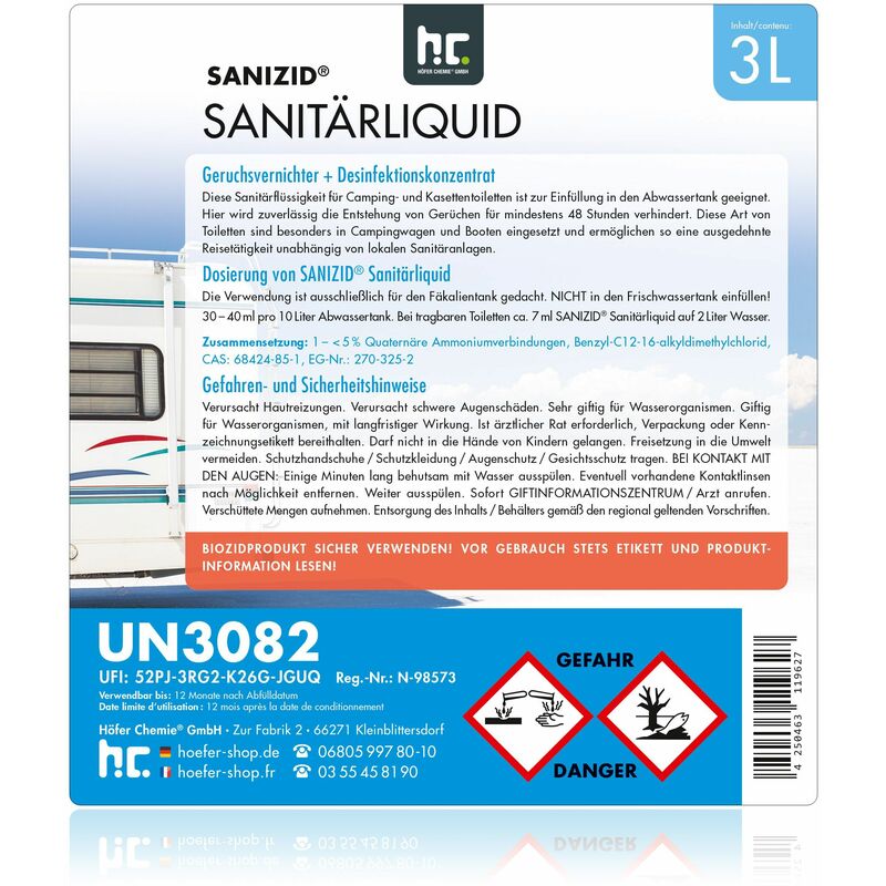 Sanizid® 3 L Sanitärflüssigkeit